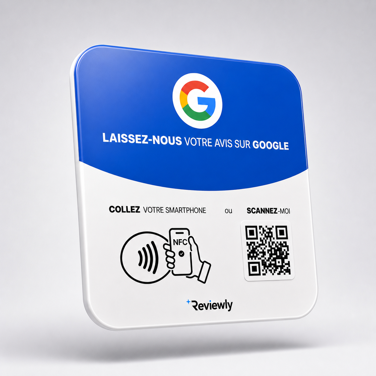 Plaque Avis Google NFC + Code QR
